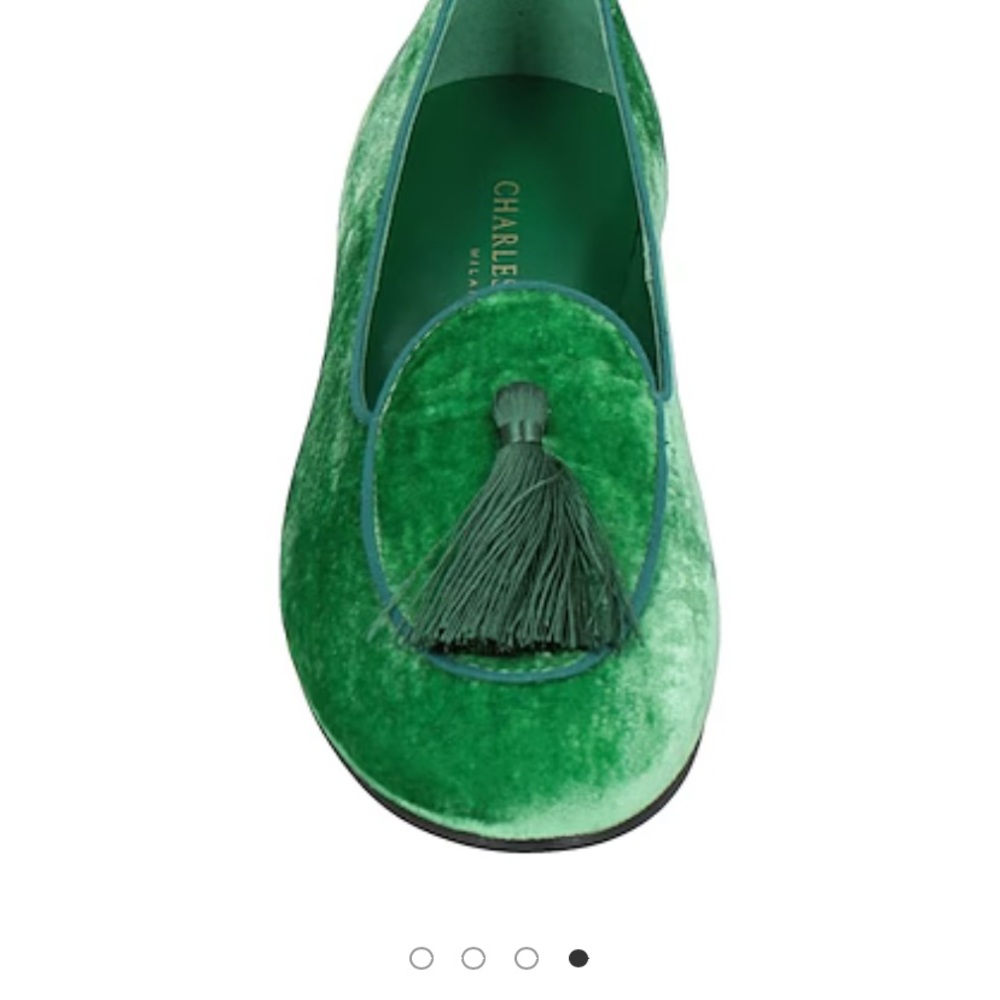 Charlies Green Velvet Loafers
